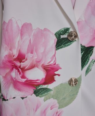 Women's Placed Floral Printed Collared Blazer