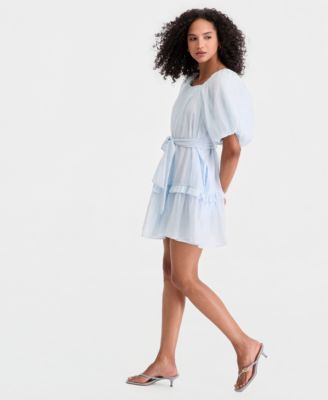 Women's Puff Sleeve Square-neck Mini Dress