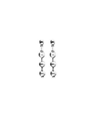 Sterling Silver Plated Balls Long Earring