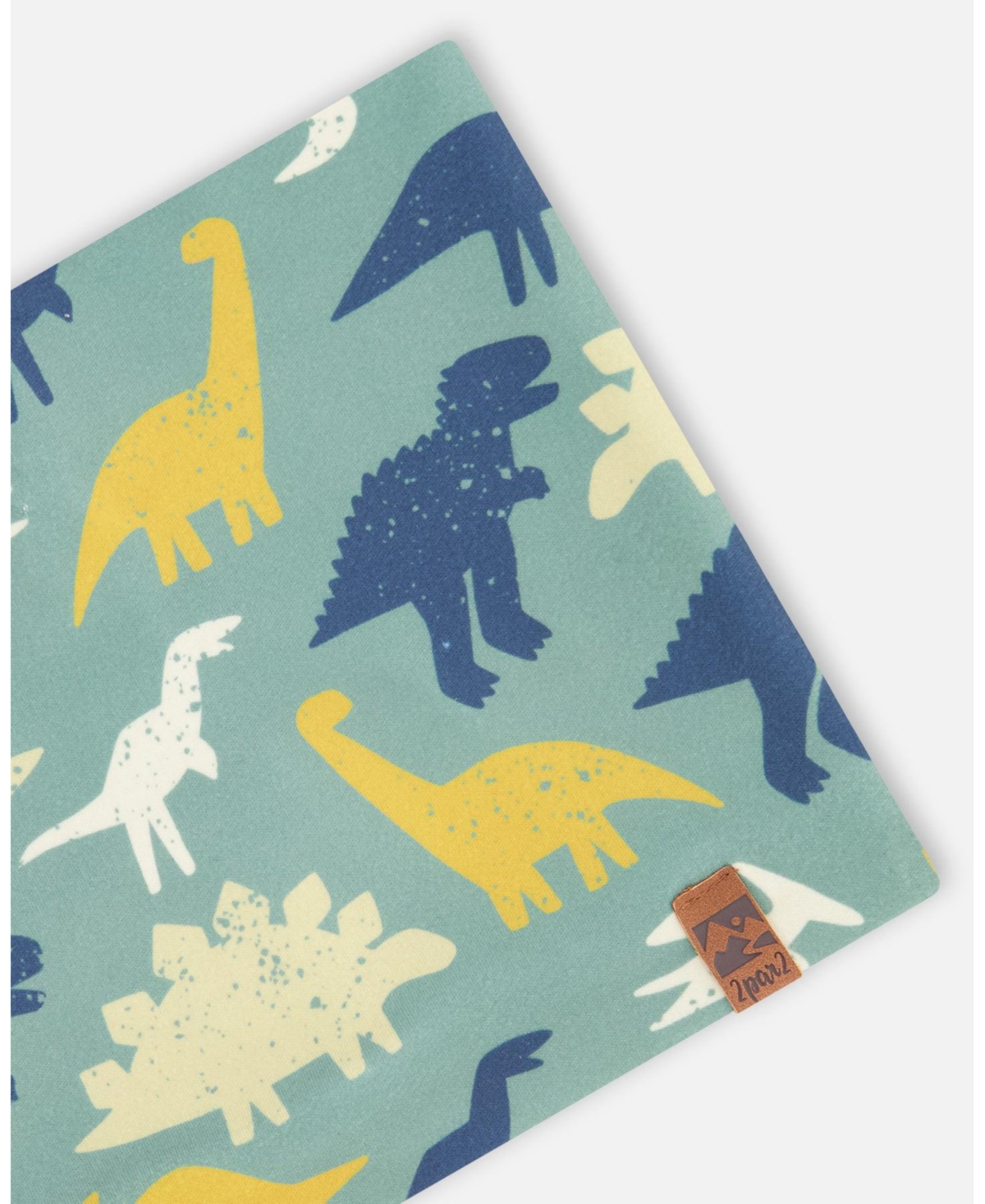 Deux par Deux Baby Boys Stretch Jersey Neck Tube Green Dinosaur Print