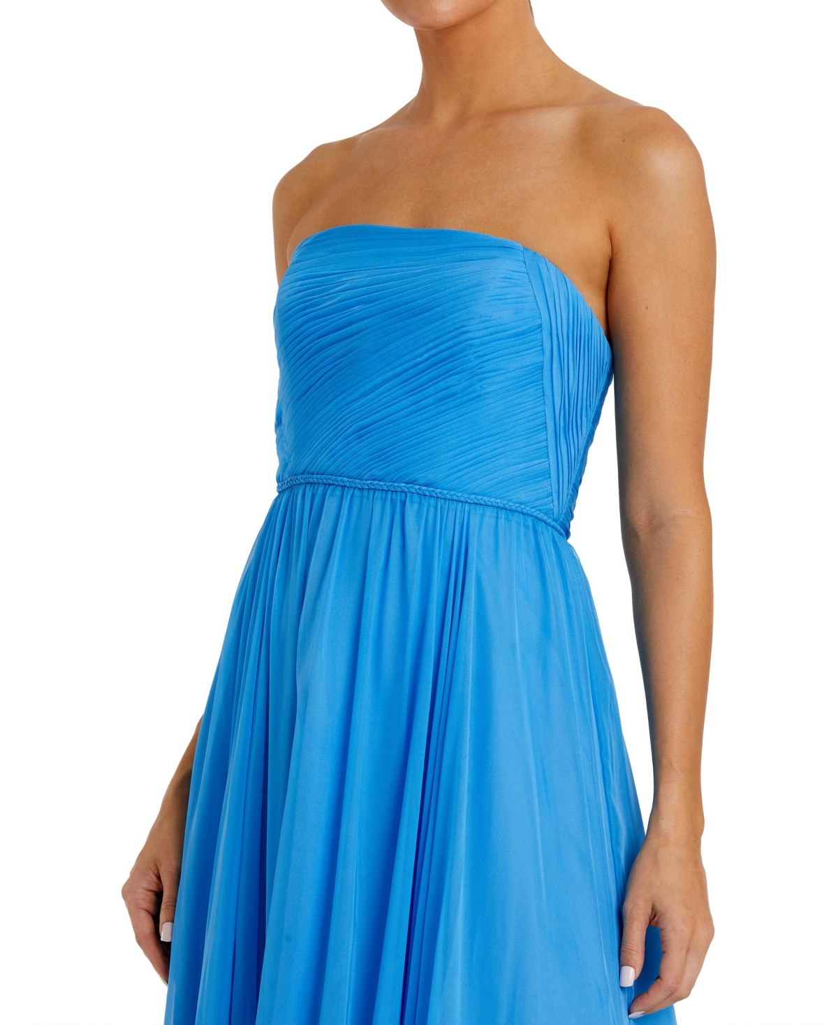 Mac Duggal Women's Strapless Chiffon Gown With Braided Belt