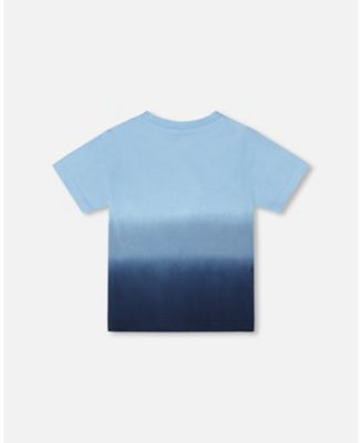 Big Boys ganic Cotton Short Sleeve T-Shirt Blue Gradient