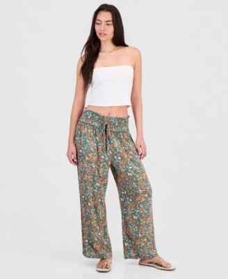 Juniors' Printed Wide-Leg Pants