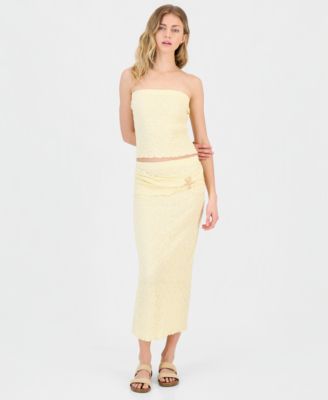 Juniors' Pucker-Knit Starfish Midi Skirt