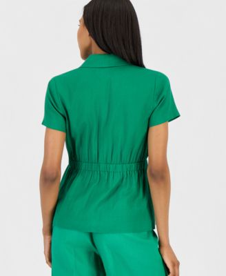 Women's One-Button Short-Sleeve Blazer