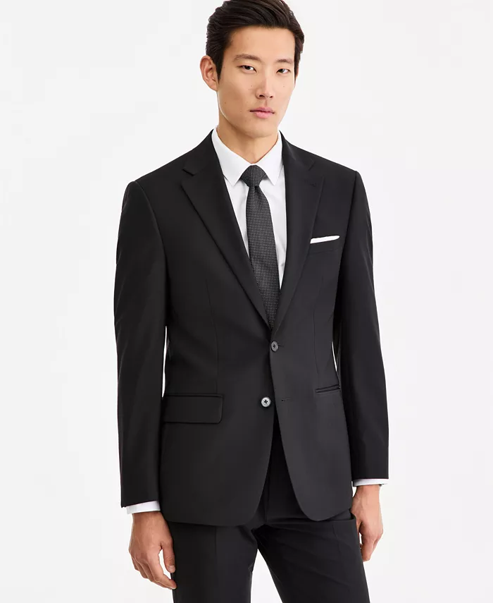 Men's Slim-Fit Wool-Blend Stretch Suit Jackets - thumbnail 10