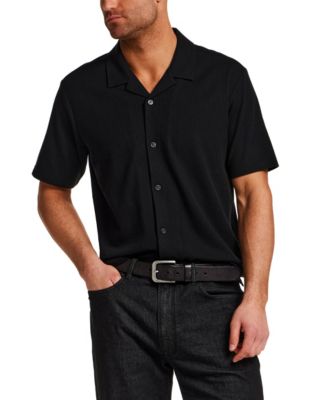 Men's Short-Sleeve Seersucker Coatfront Knit Shirt