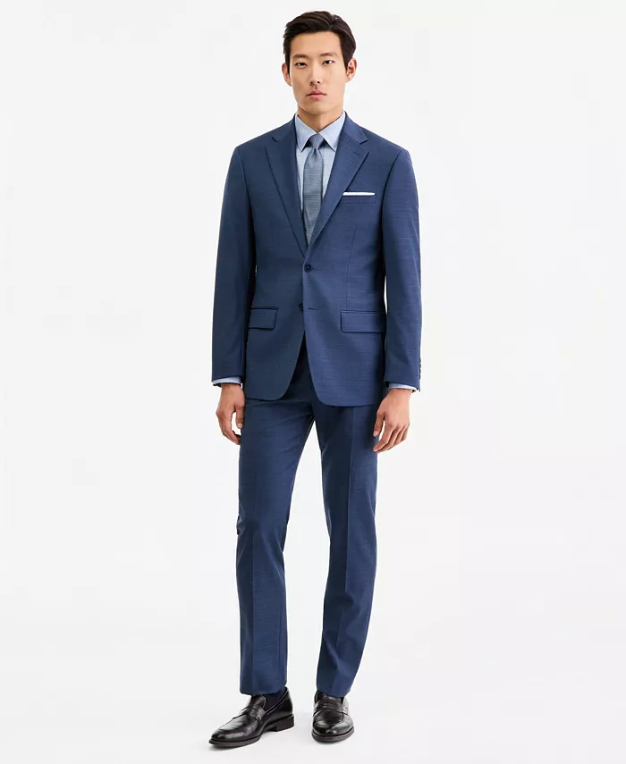 Men's Slim-Fit Wool-Blend Stretch Suit Separates with Vest - thumbnail 6