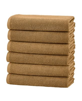 Textured Cotton Hand Towel Set, 6-Piece