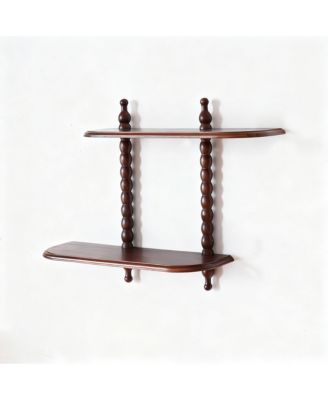 Two-Tier Wall Floating Shelf with Roman Columns for Home Decor