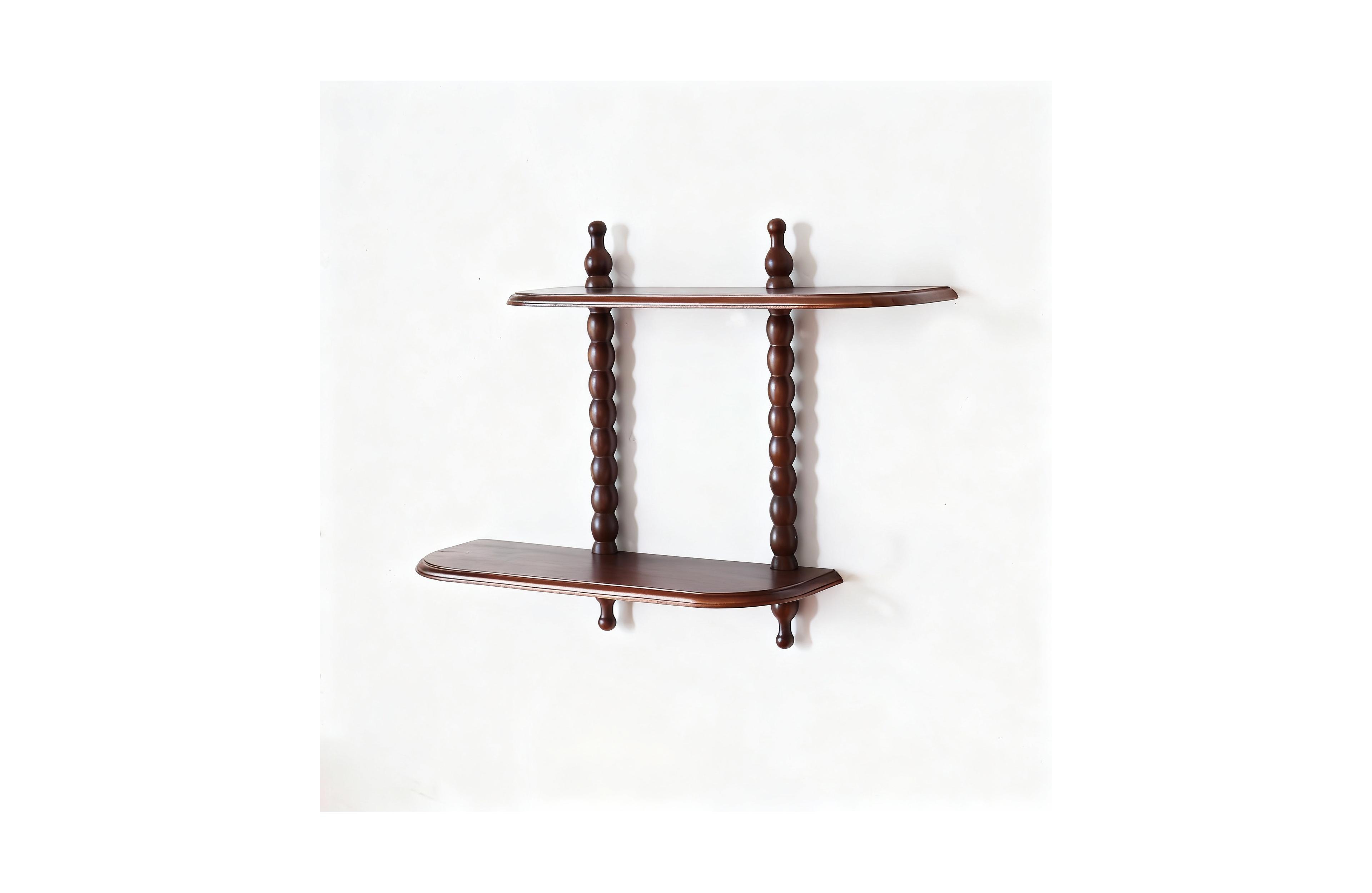 Yigii Two-Tier Wall Floating Shelf with Roman Columns for Home Decor