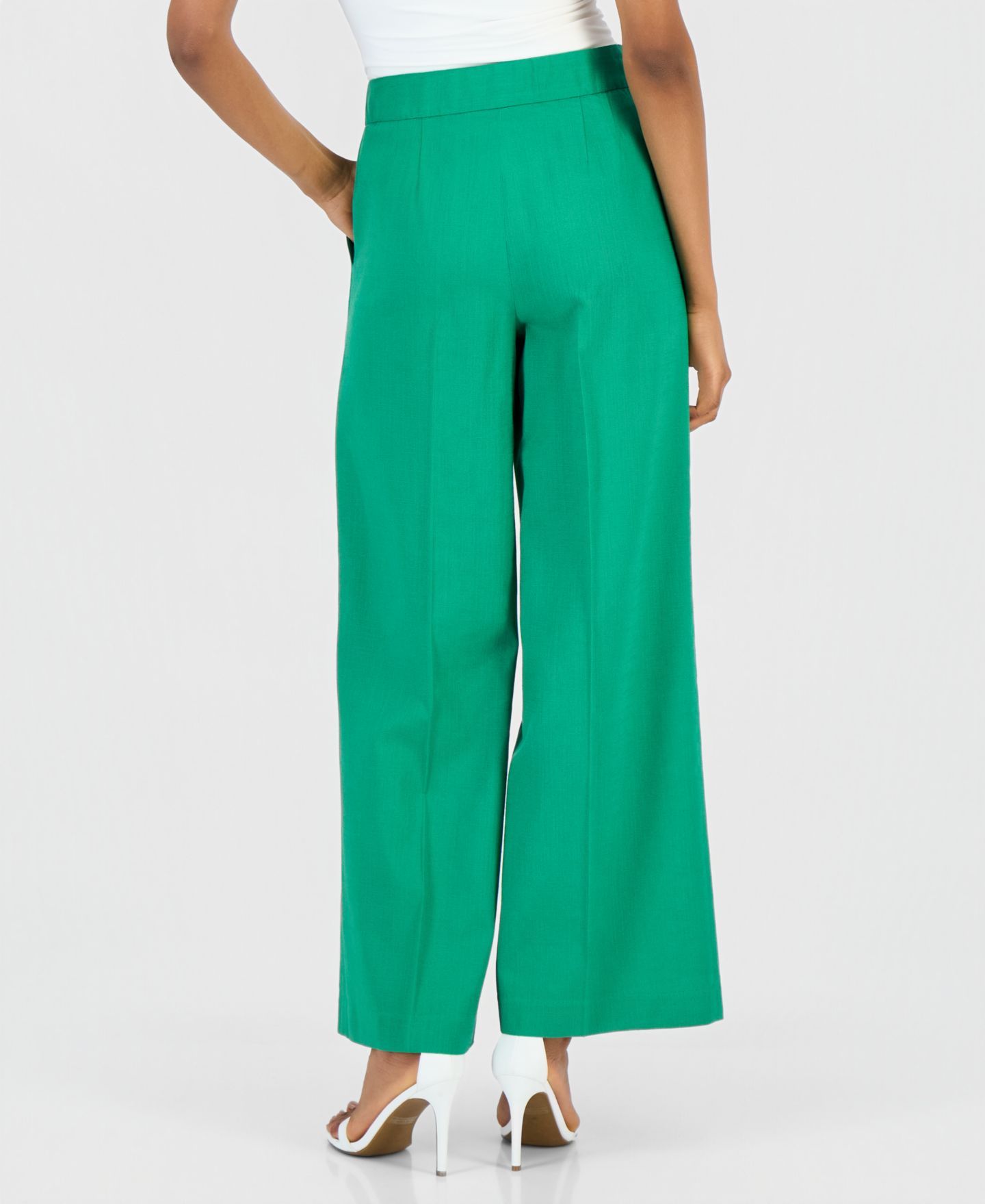 Женские брюки Tahari ASL Petite Mid-Rise Wide-Leg, цвет: Зелёный — фото 3