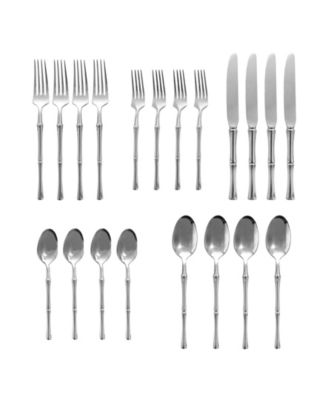 Rattan Mirrored 20-Pc. Flatware Set, Service For 4