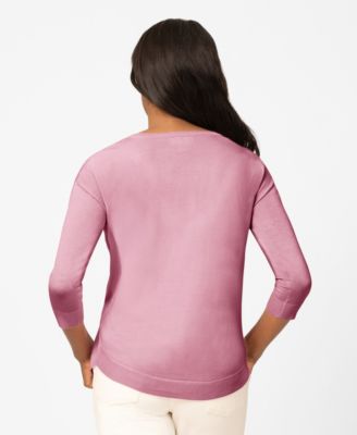 Women's Heart Stitch Hi-Low Sweater