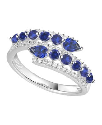 Lab-Grown Ruby (1-1/8 ct. t.w.) & Lab-Grown White Sapphire (1/3 ct. t.w.) Ring in 14k Gold Over Sterling Silver