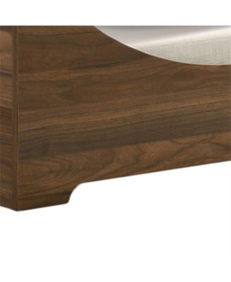 36" Pet Bed - Modern Brown Alder Wood Finish with Plush Cushion