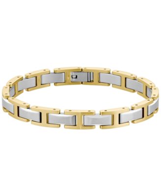 Men Nolan Stainless Steel Ionic Plated Thin Gold Steel Bracelet