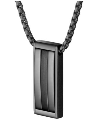 Men Brooks Ionic Plated Black Steel Necklace