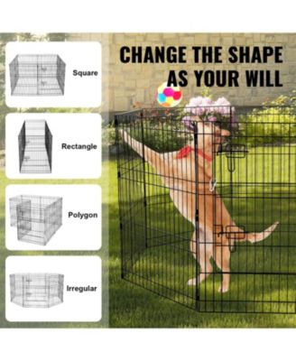 30" Foldable Dog Playpen - 8-Panel Metal Pet Pen with Pad & Cover