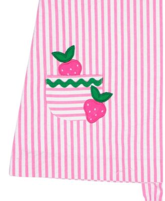 Baby Girl Seersucker Dress & Bloomer With Strawberries