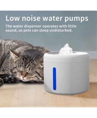 White Round Pet Water Fountain, 2000ML Automatic Circulating Cat Dog Dispenser