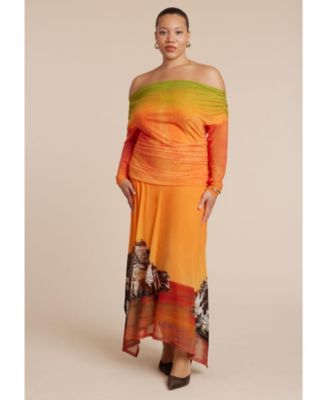 Women's Plus Size Photo Real Mesh Dress