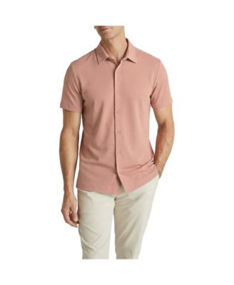 Men's Office-Leisure Collection Button Front Seamless Short Sleeve Shirt