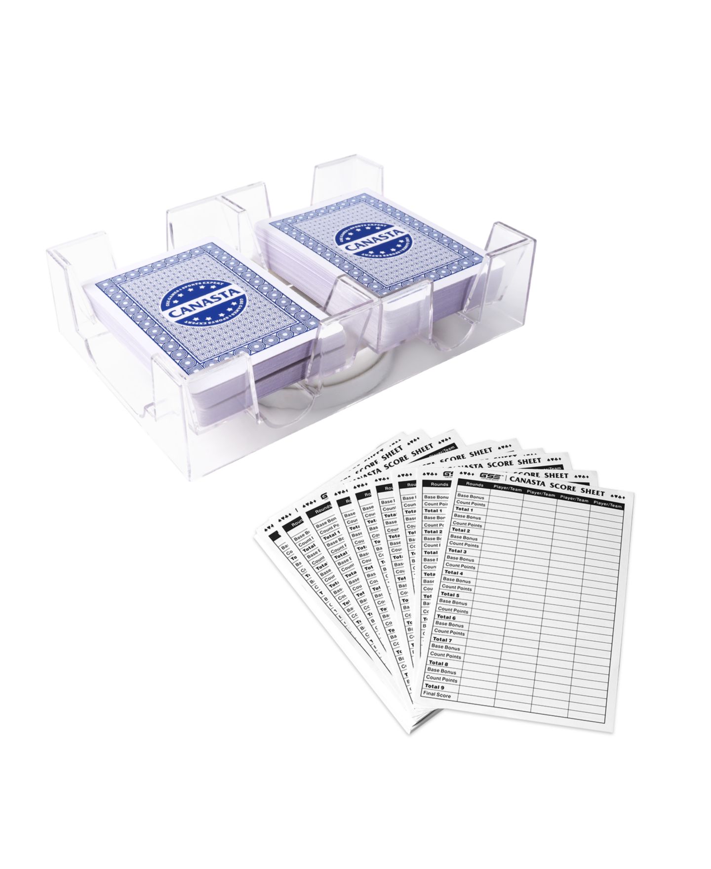 Детские карточные игры GSE Games & Sports Expert Canasta 2-Deck Card Game Set, от 12 лет, цвет: Синий — фото 1