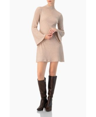 Women's Short Knitted Long Sleeve Dress