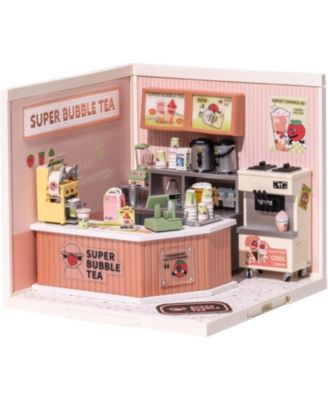 LED Building Blocks for Adults,1:24 Toy Building Sets,Model Building Kits Kids Ages 8-15 DIY Miniature Dollhouse Kits Double Joy Bubble Tea