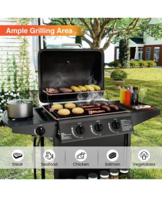 39 000 BTU Outdoor Burner Propane Gas Grill on Wheels