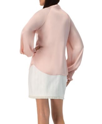 Women's Straight Blouse with Mandarin Collar