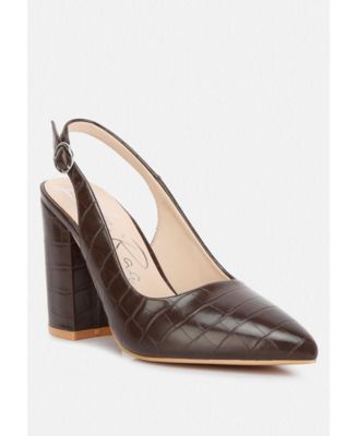Women's Macha Croctexture Sling Back Heels