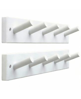 Bamboo 5-Peg Wall Rack for Coats, Hats, Towels