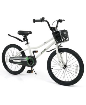 20 Inch Kids Bike Adjustable with Kickstand and Storage Basket for Aged 8