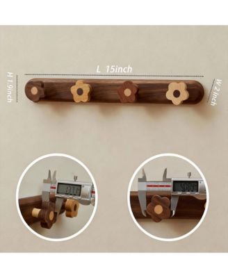 Wooden Flower Hooks for Kids - Multi-Use Wall Mount