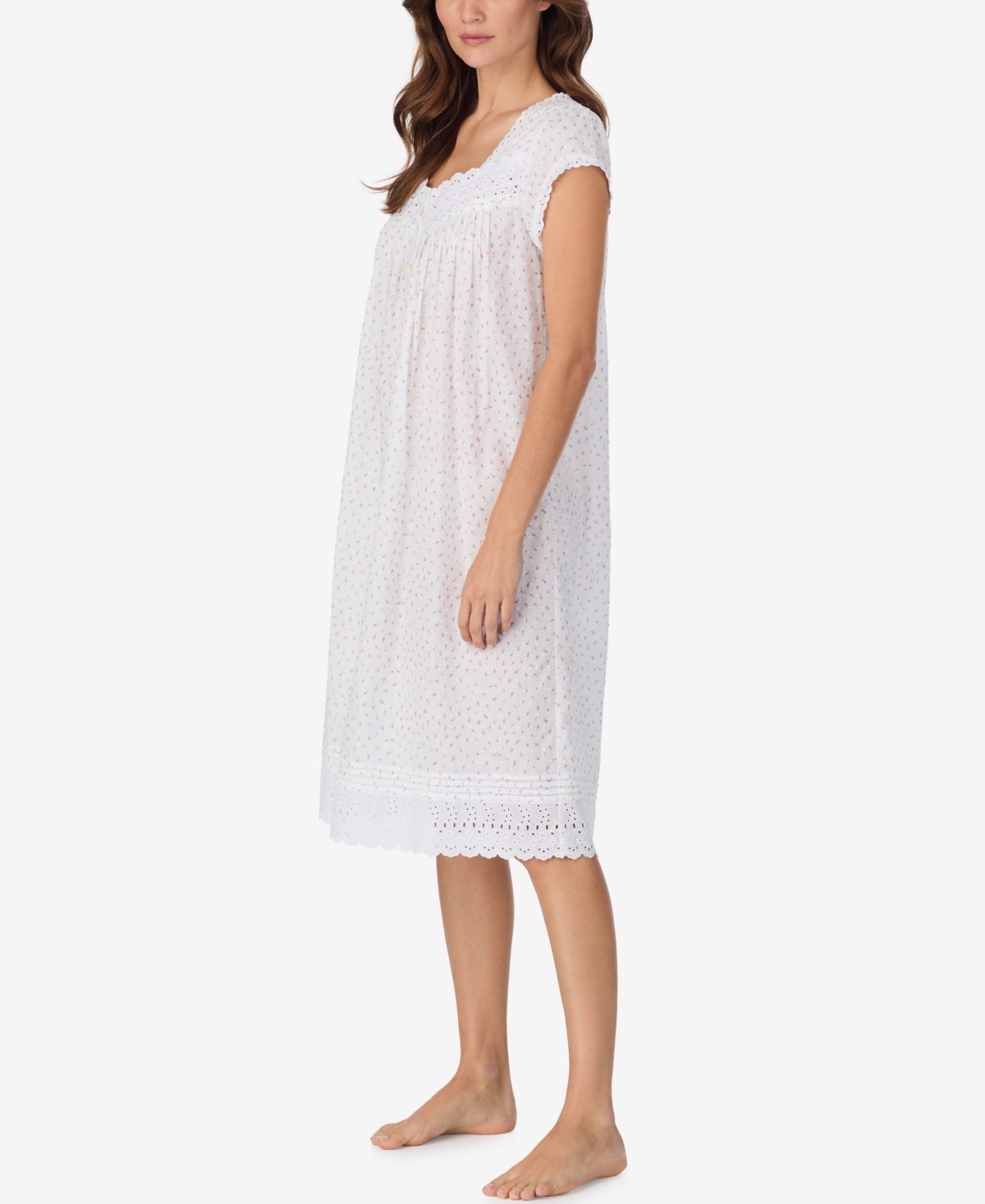 Eileen West Women's Cap-Sleeve Swiss Dot Waltz Nightgown