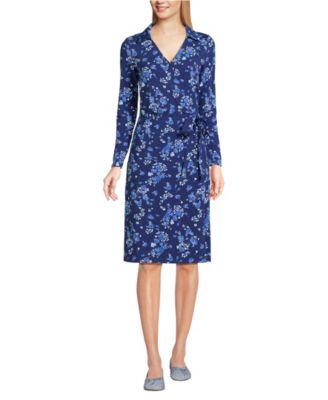 Women's Cotton Modal Collared Wrap Dress