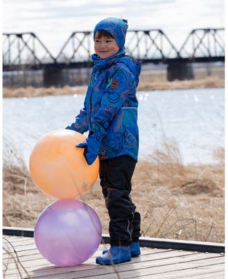 Big Boys Two-Piece Mid-Season Outerwear Set Blue Printed Smileys