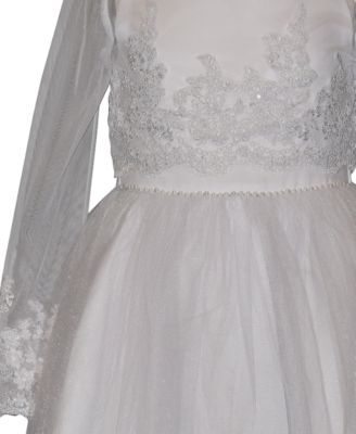 Girls' 7-16 Jacket and Tulle Communion Dress, 2-Piece Set