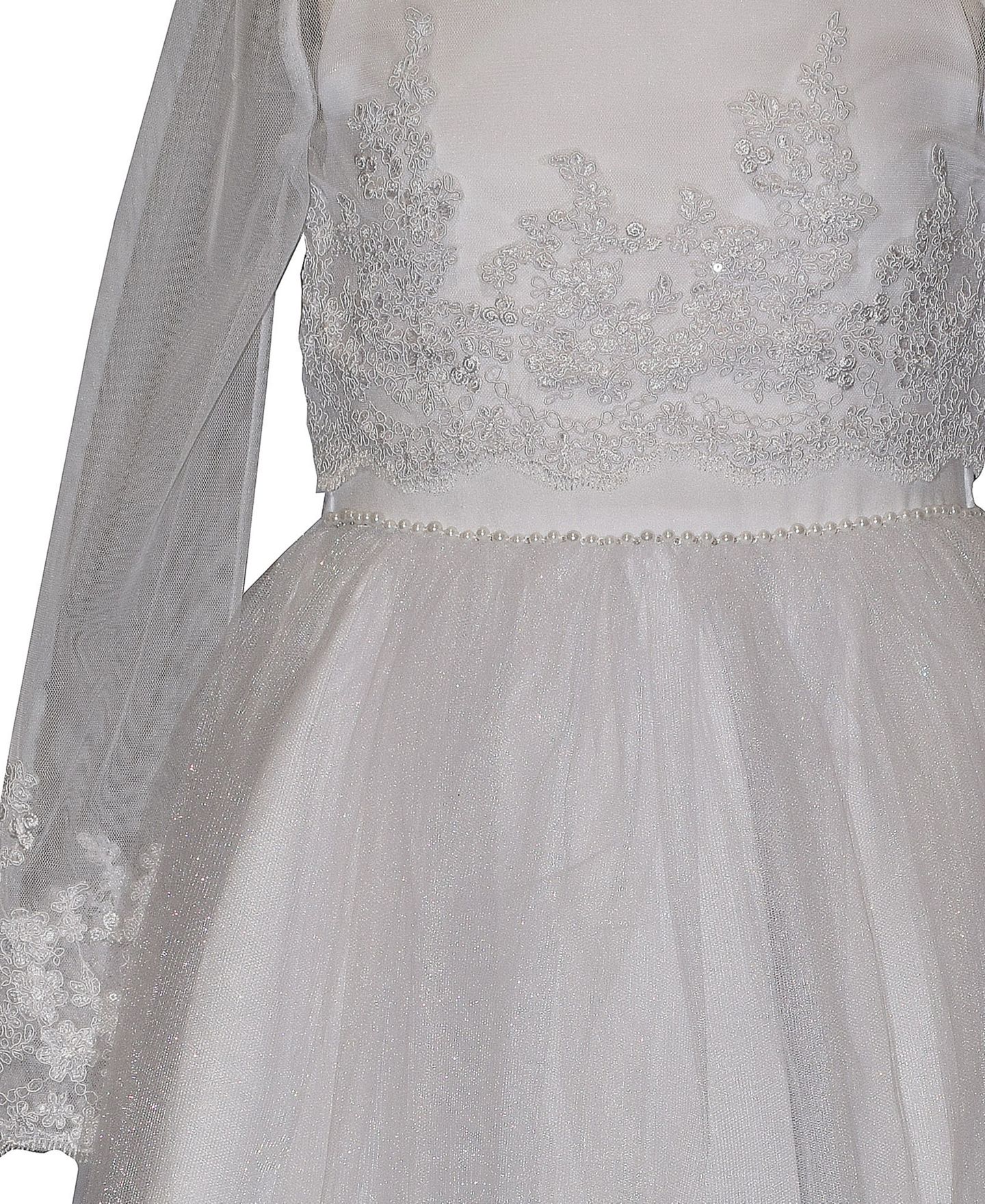 Платья Bonnie Jean Jacket and Tulle Communion Dress, 2-Piece Set для девочек, цвет: Серый — фото 4