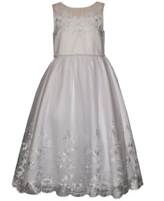 chinese dress ladies Zarina Communion Dress with Long Sleeves in silk Crepe