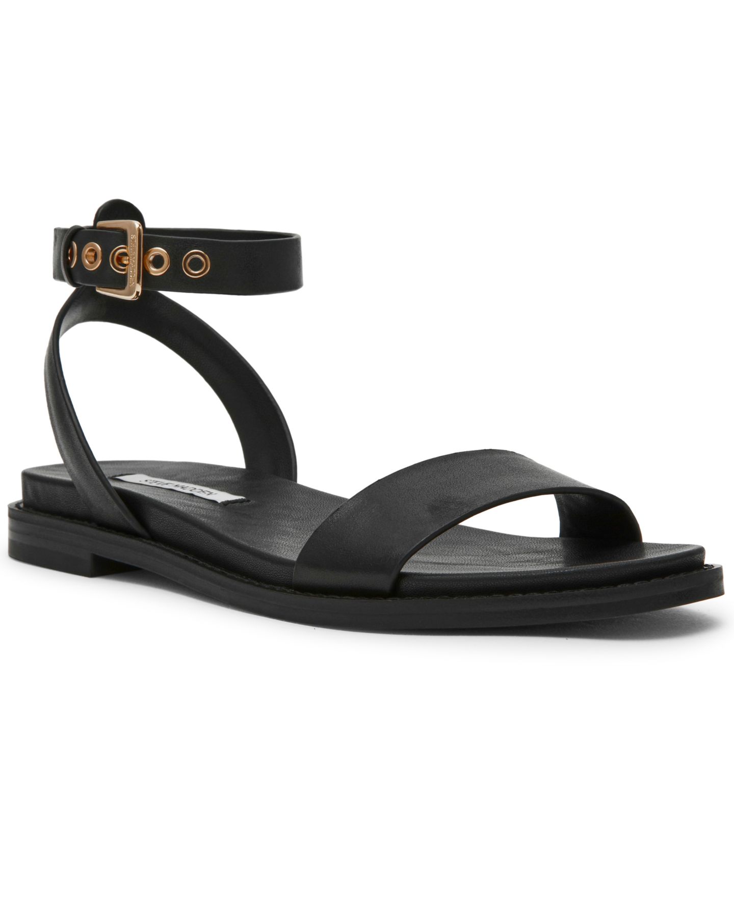 Женские сандалии Steve Madden Dandi Two-Piece Flat, цвет: Чёрный — фото 1