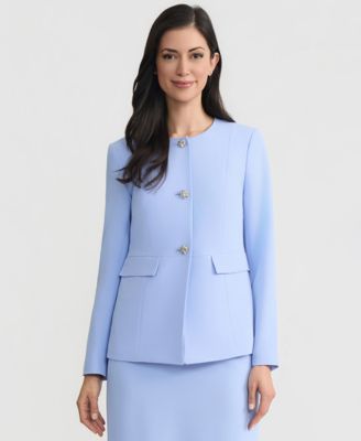 Women's Stretch Crepe Three-Button Waist Seamed Jacket