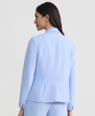 Women's Stretch Crepe One-Button Panel Seamed Jacket