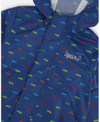 Boys 4-20 Packable Polyester Windbreaker with Car Print