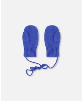 Baby Boys Knit Mittens with Cord