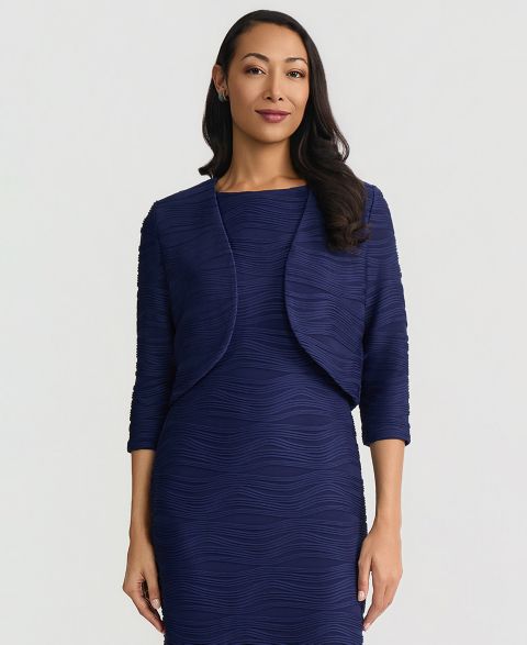 Женские куртки Kasper Wave Knit 3/4-Sleeve Shrug, Regular & Petite