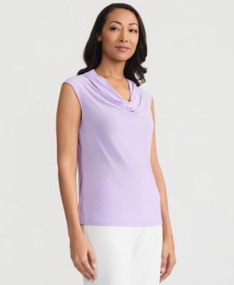 Women's Cowl-Neck Cap-Sleeve Top  