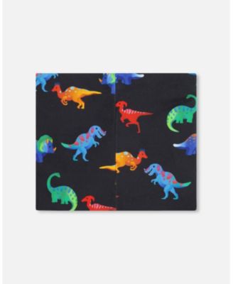 Baby Boys Stretch Jersey Neck Tube Black Dinosaur Print